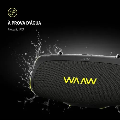 Caixa de Som Bluetooth Waaw by Alok Boom 110 Prova D´ Água