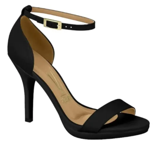 Sandália Salto Vizzano Preto Veludo