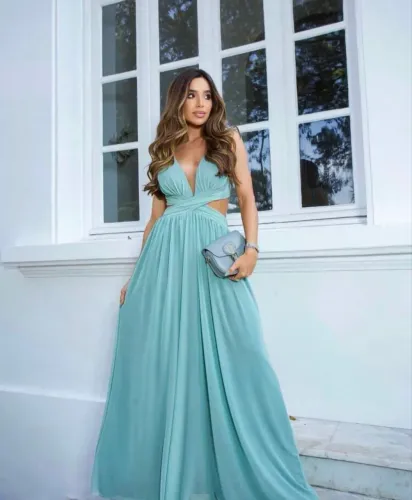 VESTIDO DE MADRINHA VERDE OLIVA