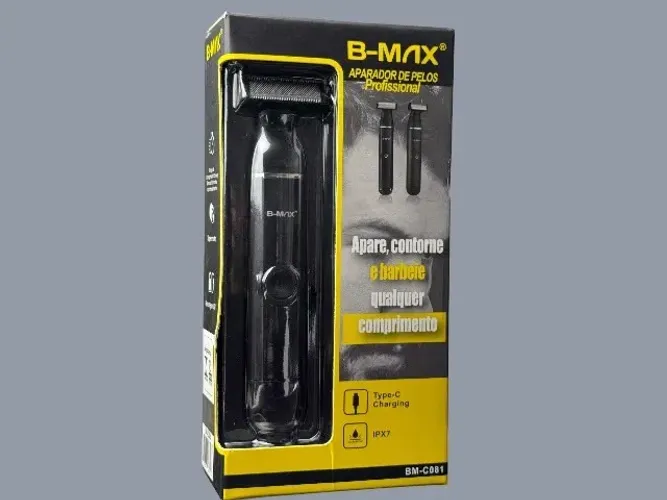 Barbeador Elétrico B-MAX Profissional IPX7 - Carregamento USB-C