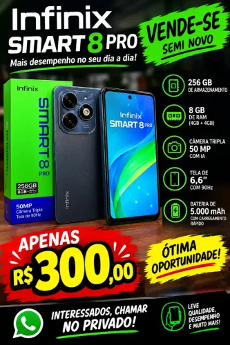 Infinix Smart 8 Pró 256 Gigas