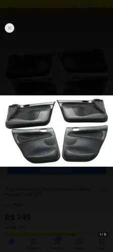 Kit 4 Peças Forro de Porta em Couro (Peugeot 206 e 207 - 4 Portas) ORIGINAL