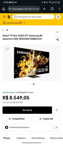 Smart TV 55" Neo QLED 8K 55QN700B Samsung