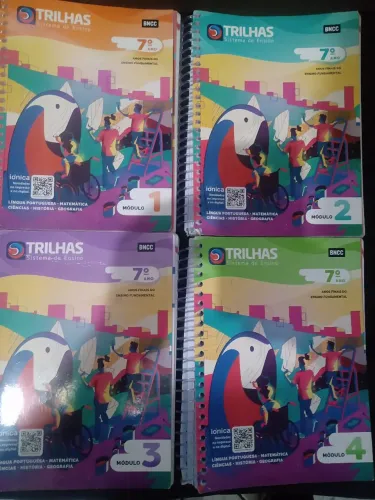 Kit de livros Trilhas 7 ano editora FTD completo.