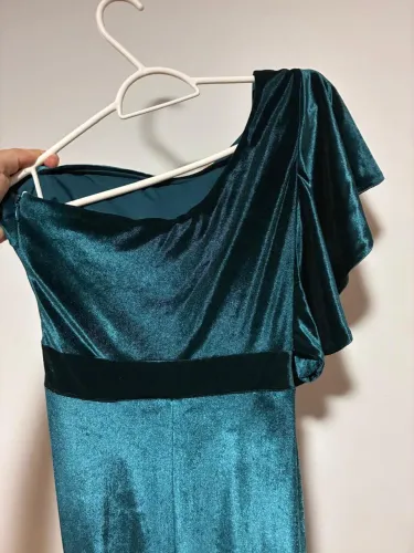 Vestido de festa longo Azul Petróleo