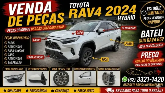 Toyota rav4 hybrid 2024 retirada de peças