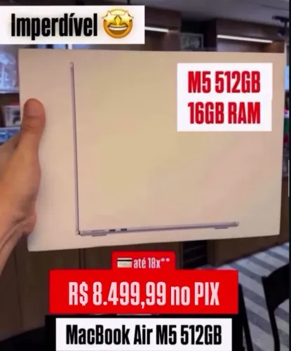 MacBook Air m5 512gb SSD 16GB RAM Novo