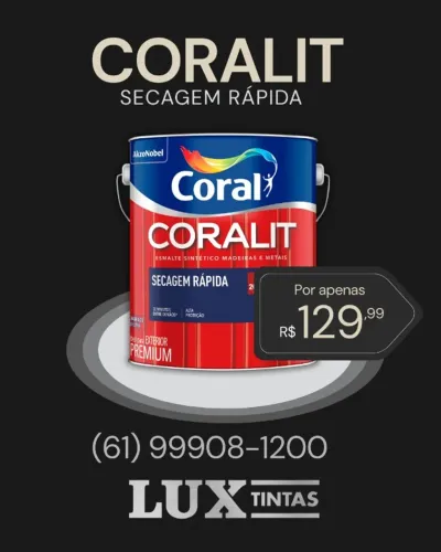Esmalte Sintético Coralit Secagem Rápida Branco 3,0lts