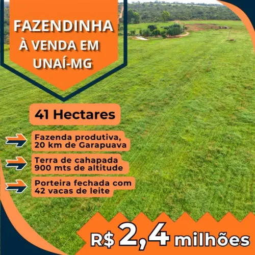 Fazenda 41 hectares região Garapuava-Mg
