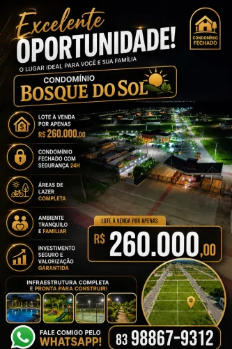 Lote a venda no Condomínio Bosque do Sol