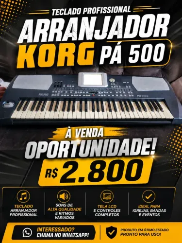 Disponível pra venda teclado Korg pá 500