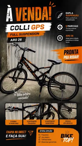 Colli GPS Full Suspension aro 26 (dupla suspensão).