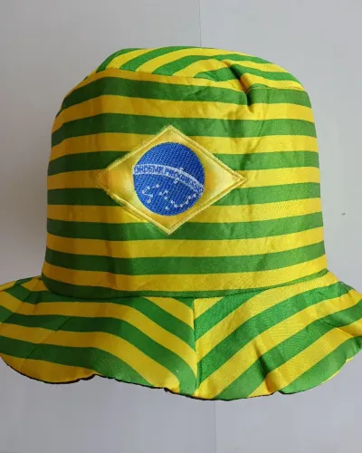 Lote com 20 Chapéus Torcedor Brasil Copa Verde Amarelo Promoção