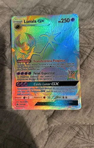 Carta pokémon Lunala GX fullart rainbow 153/149