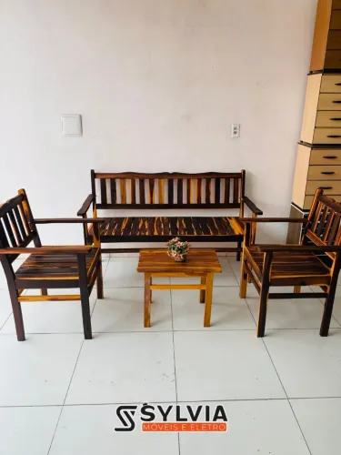 Conjunto namoradeira na madeira pau branco