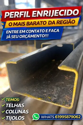 Estrutura para telhado perfil enrijecido 6 metros 75x40 #14 a vista R$99,90