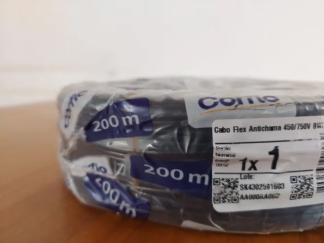 CABO FLEX 1MM PRETO 200 METROS CORFIO
