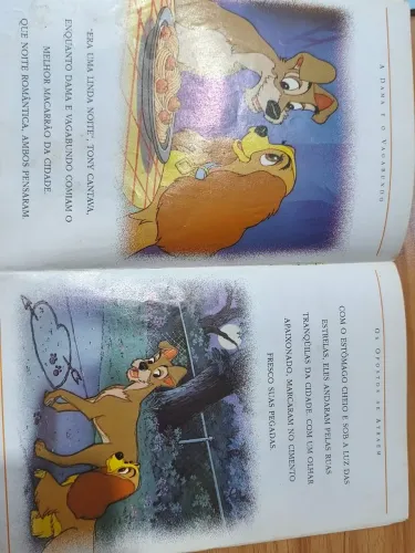 Livro a dama e o vagabundo Disney ano 2001