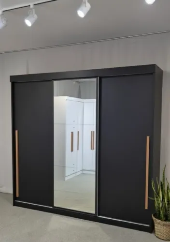 Guarda Roupa Casal 3 portas de Correr 1 Com Espelho Novo Direto da Fabrica 