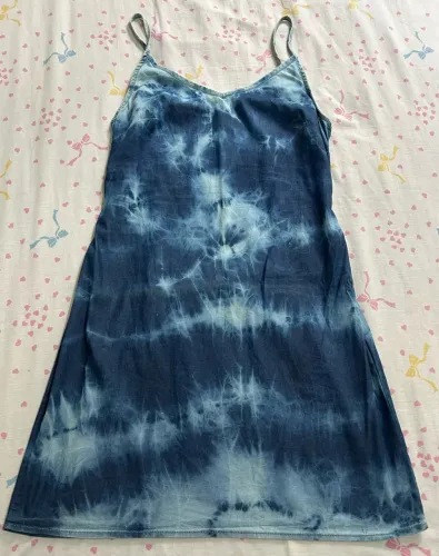 vestido hering tie dye azul p