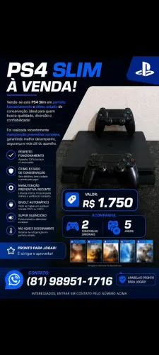 Vende-se Playstation 4 slim