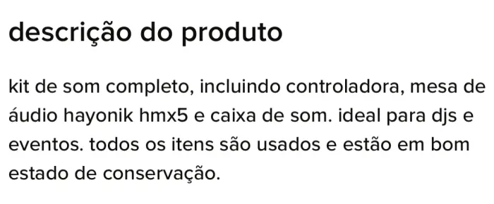 Controladora mesa e caixa de som