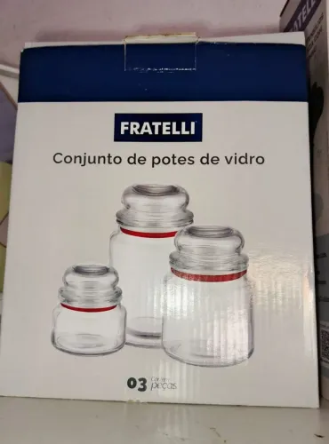 Jogo de potes de vidro