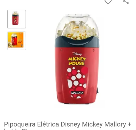 Pipoqueira elétrica Mallory Mickey mouse 220v