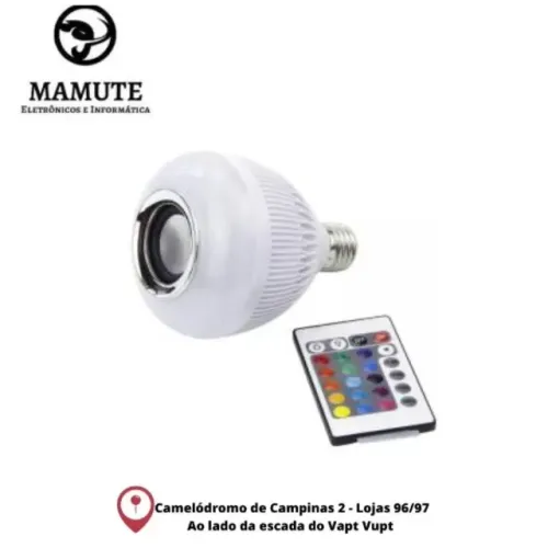 Caixa De Som Lâmpada Bluetooth com Controle