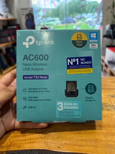 Adaptador Wi-Fi Dual Band TP-Link AC600 Archer T2U Nano