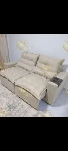 Sofá Retrátil e Reclinável 3 Lugares Bege