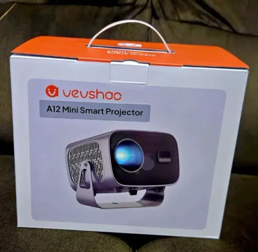 Projetor Vevshao A12 Android 11.0 WiFi 6 com Suporte 4K e 350 ANSI Lumens