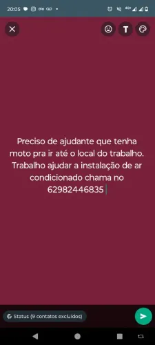 Preciso de um ajudante que tenha moto 