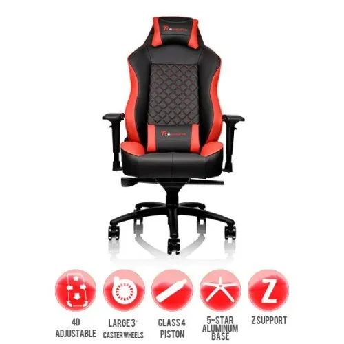 Cadeira Gamer Profissional TGC12 Preta/Vermelha THUNDERX3