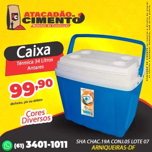 Caixa Térmica 34 Litros Antares Cores Diversas
