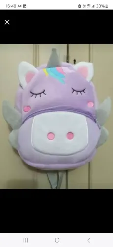 Mochila Unicórnio Pelúcia 