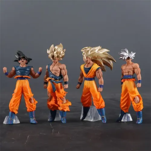 Bonecos Coleção 4 Versões do Goku SSJ2 SSJ3 Ultra Dragon Ball Z Super