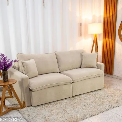 Sofá Retrátil Luma 2.00m Veludo Premium Sem Caixa- Produto Novo Entrega Rápida