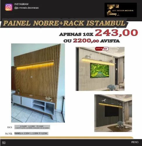 PAINEL NOBRE MDF E RACK ISTAMBUL