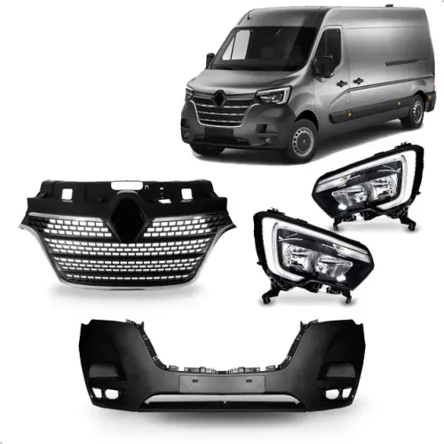 Kit Parachoque + Grade + Par Farol led Master 2022 2023 2024