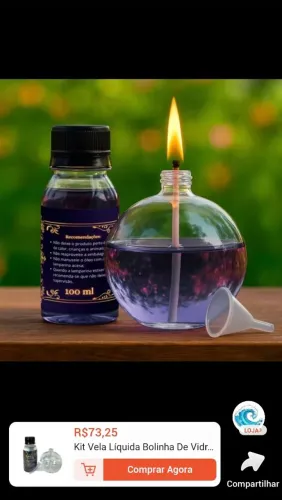 Kit vela líquida com vidro bolinha