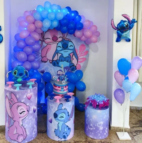 Decoração Stitch e Angel - Kit Completo