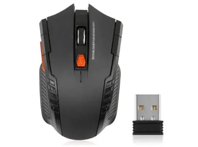Mouse sem fio com receptor USB, 6 botões, 2.4G, 1600DPI, para computador gamer COD-AP196  