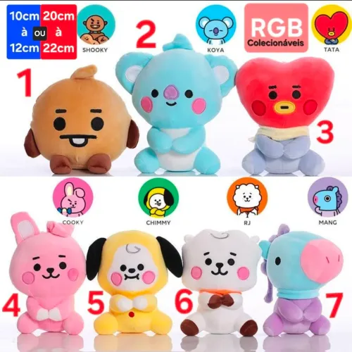 BT21 - BTS - Pelúcia - Ursinhos