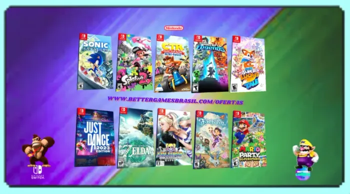 Splatoon 1 + Just Dance 23 Minecraf Zelda Mario Party Nintend Sonic Crash Pokemon Fae Farm