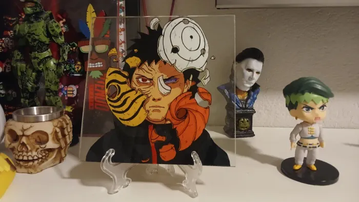 Pintura em vidro obito de naruto