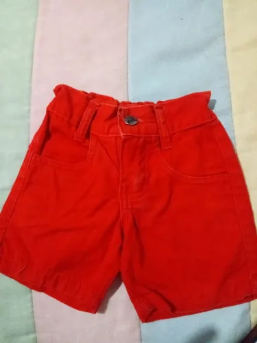 Short jeans Vermelho para Bebê