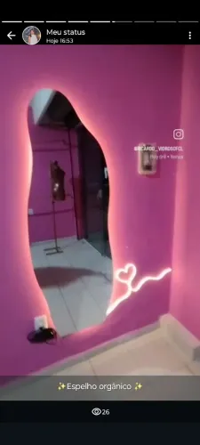 Espelho orgânico com iluminação 160x60