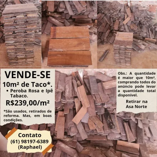 Vendo 10m² de Taco Peroba Rosa/Ipê Tabaco