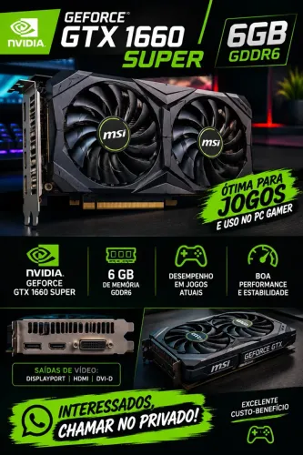 Placa de vídeo gtx 1660 super